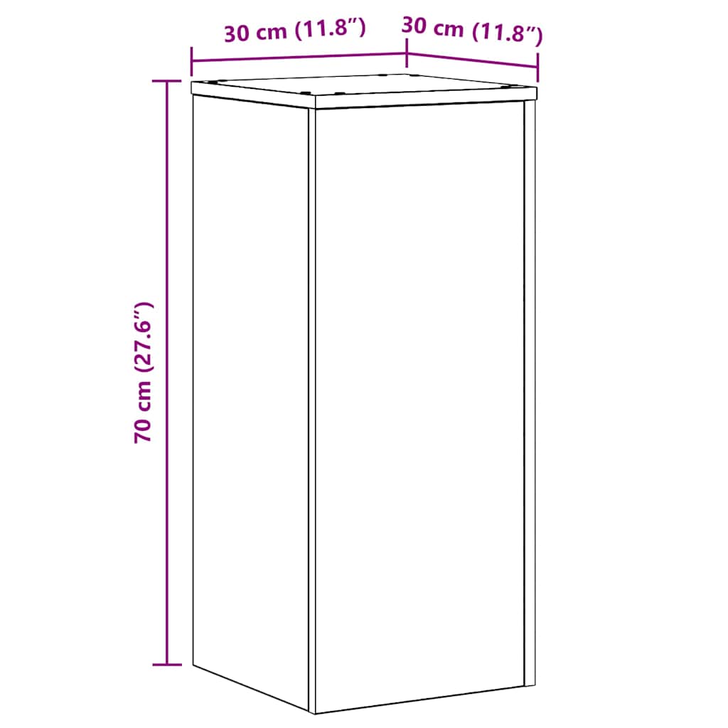 Suport pentru plante 2 pcs Stejar negru 30 x 30 x 70 cm GartenMobel Dekor