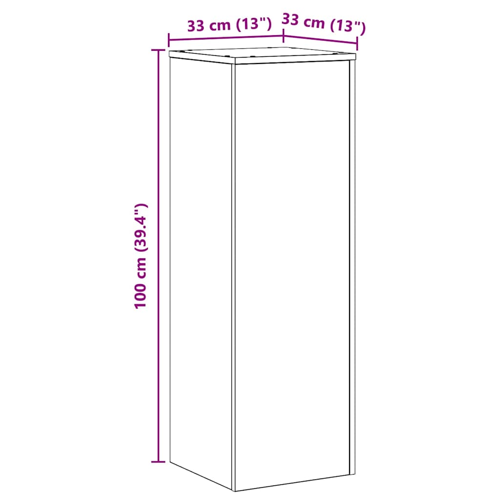 Suport pentru plante Stejar Negru 33 x 33 x 100 cm GartenMobel Dekor