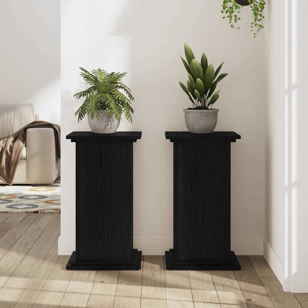 Suport pentru plante Stejar negru 33 x 33 x 60 cm Lemn compozit GartenMobel Dekor