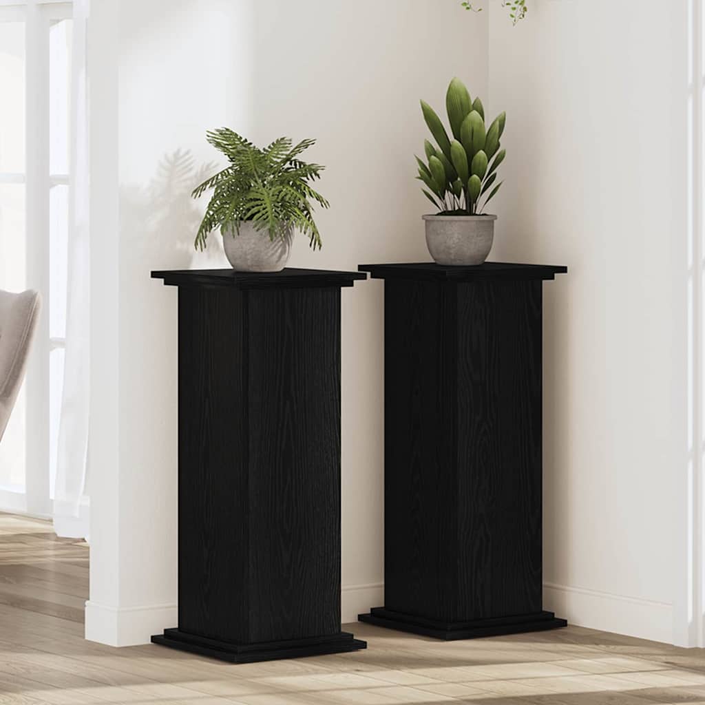 Suport pentru plante Stejar negru 33 x 33 x 80 cm Lemn compozit GartenMobel Dekor