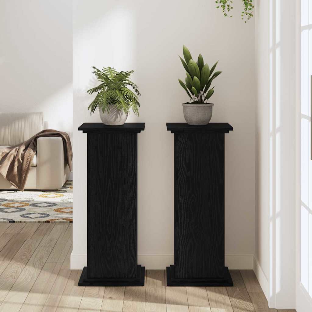 Suport pentru plante Stejar negru 33 x 33 x 80 cm Lemn compozit GartenMobel Dekor