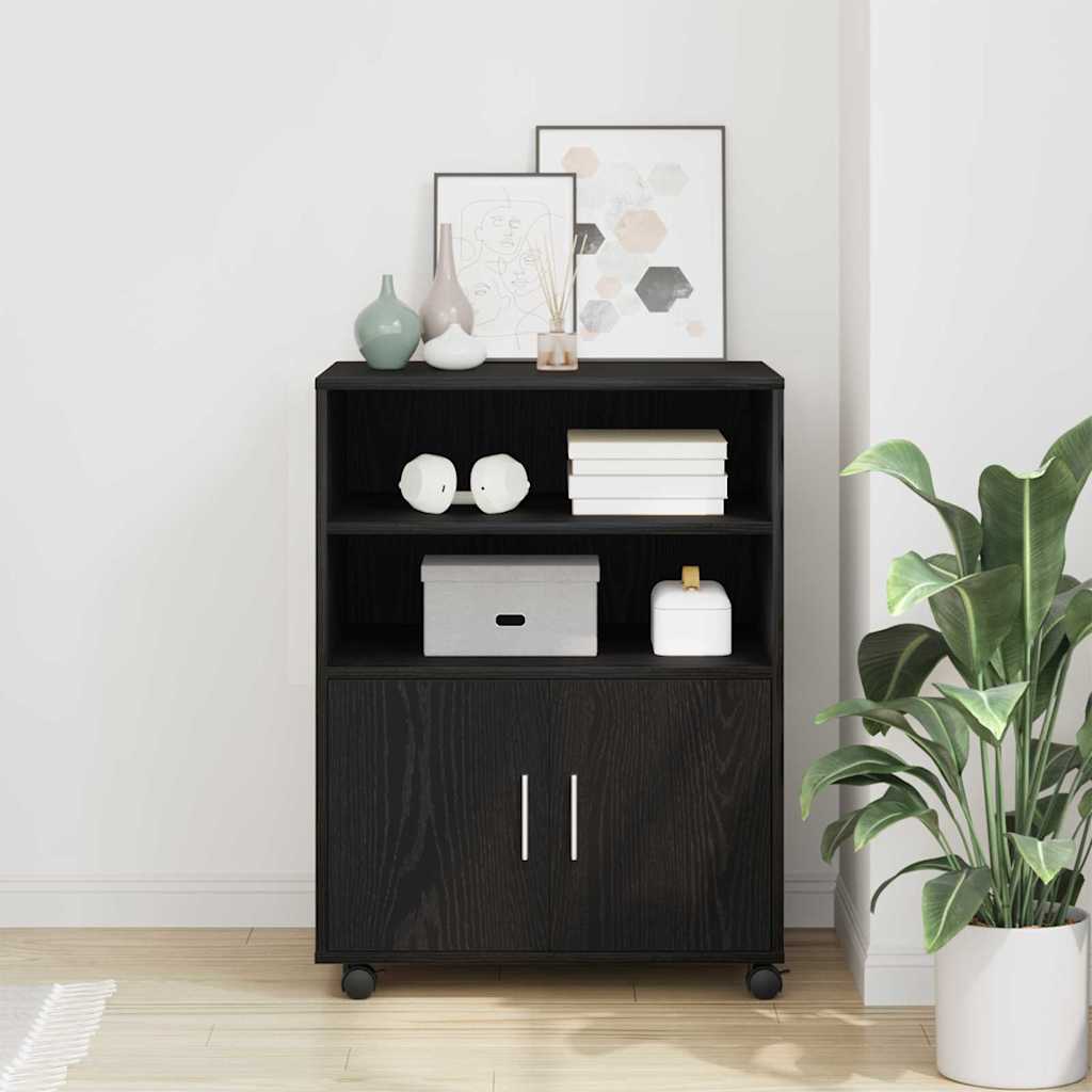 Cabinet Mobil cu ușă Stejar negru 60 x 48 x 81 cm Lemn compozit GartenMobel Dekor