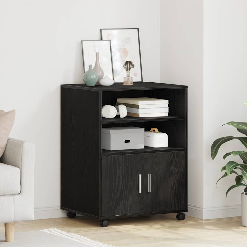 Cabinet Mobil cu ușă Stejar negru 60 x 48 x 81 cm Lemn compozit GartenMobel Dekor