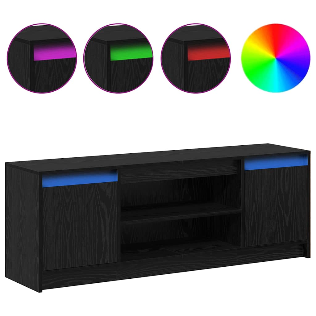 Cabinet TV Negru 139.5 x 34 x 50 cm Lemn compozit GartenMobel Dekor