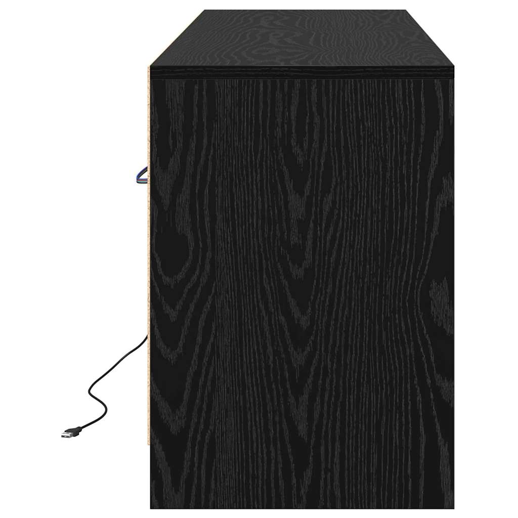 Cabinet TV Negru 139.5 x 34 x 50 cm Lemn compozit GartenMobel Dekor