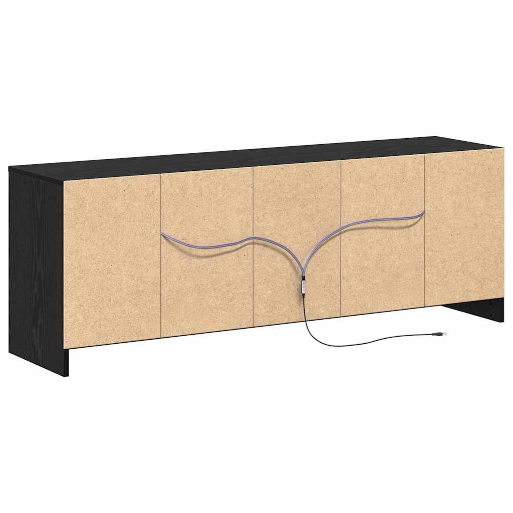 Cabinet TV Negru 139.5 x 34 x 50 cm Lemn compozit GartenMobel Dekor