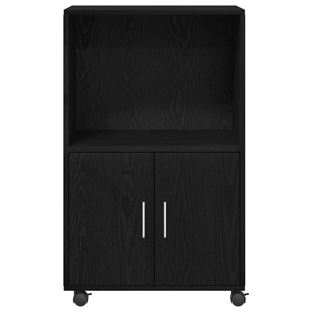 Cabinet cu roți Stejar Negru 55 x 40 x 91 cm Lemn compozit GartenMobel Dekor
