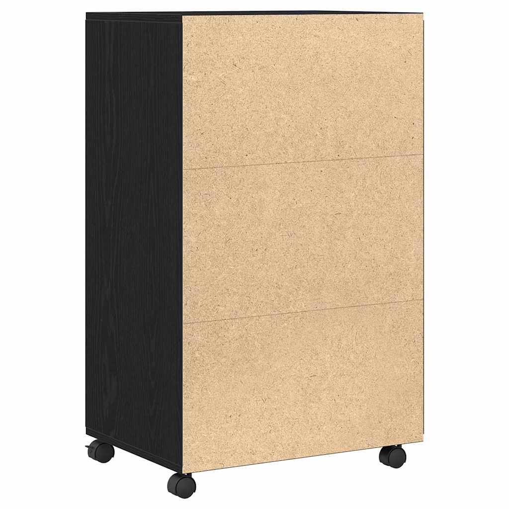 Cabinet cu roți Stejar Negru 55 x 40 x 91 cm Lemn compozit GartenMobel Dekor