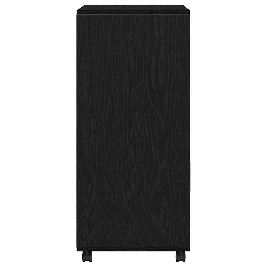 Cabinet cu roți Stejar Negru 55 x 40 x 91 cm Lemn compozit GartenMobel Dekor