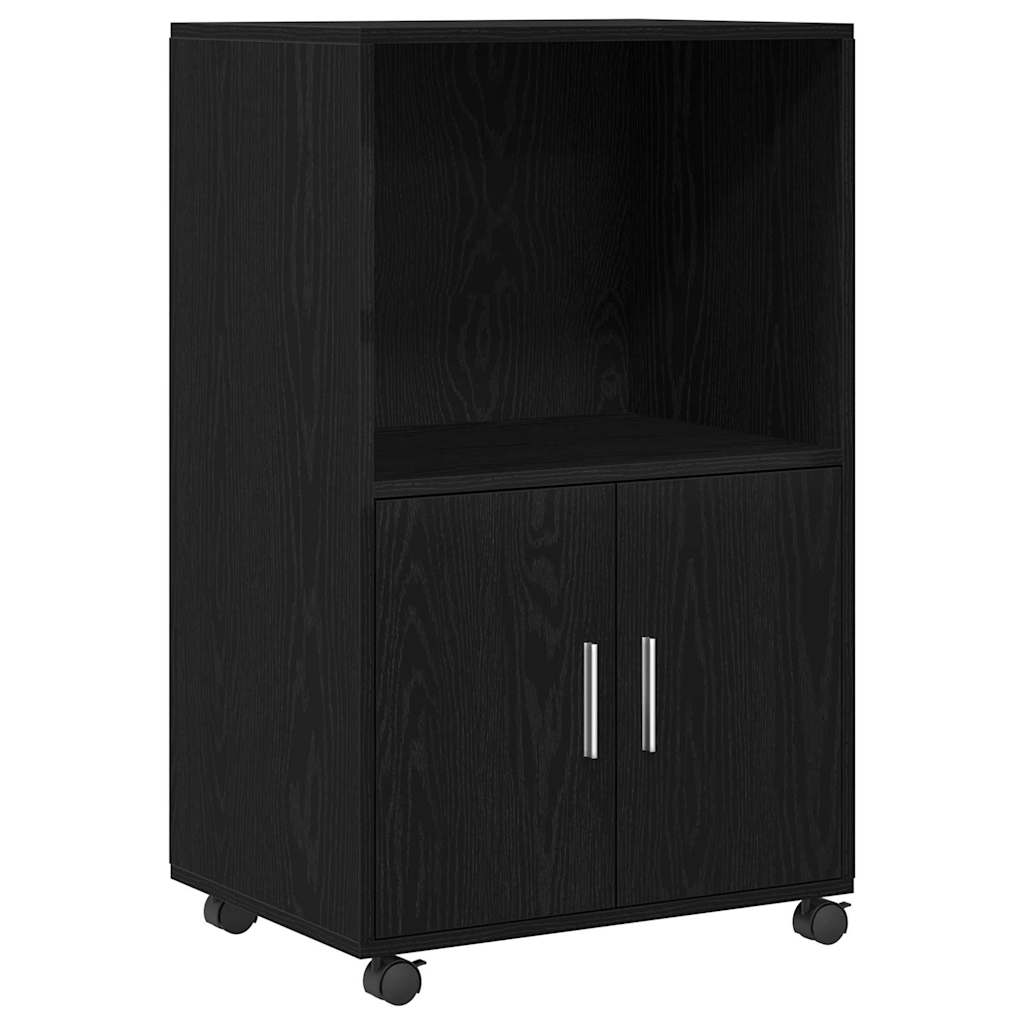 Cabinet cu roți Stejar Negru 55 x 40 x 91 cm Lemn compozit GartenMobel Dekor