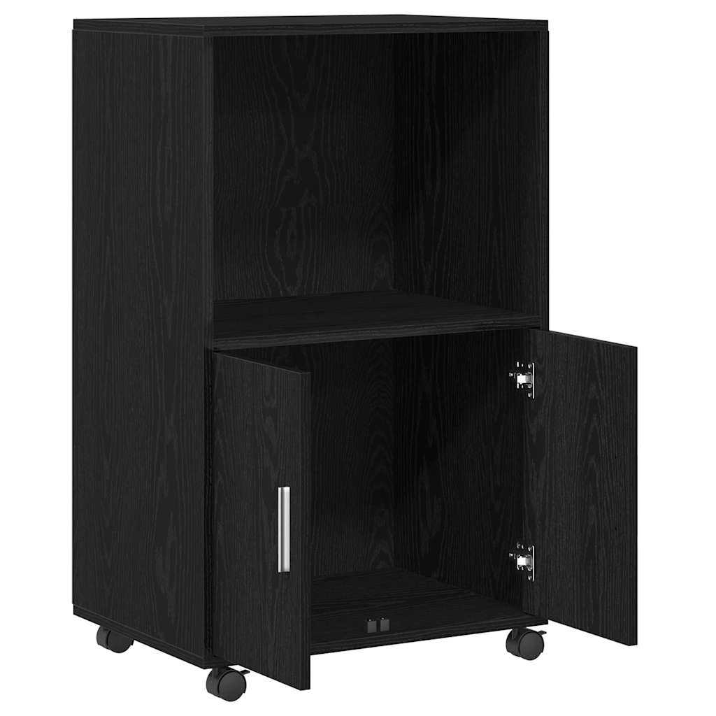 Cabinet cu roți Stejar Negru 55 x 40 x 91 cm Lemn compozit GartenMobel Dekor