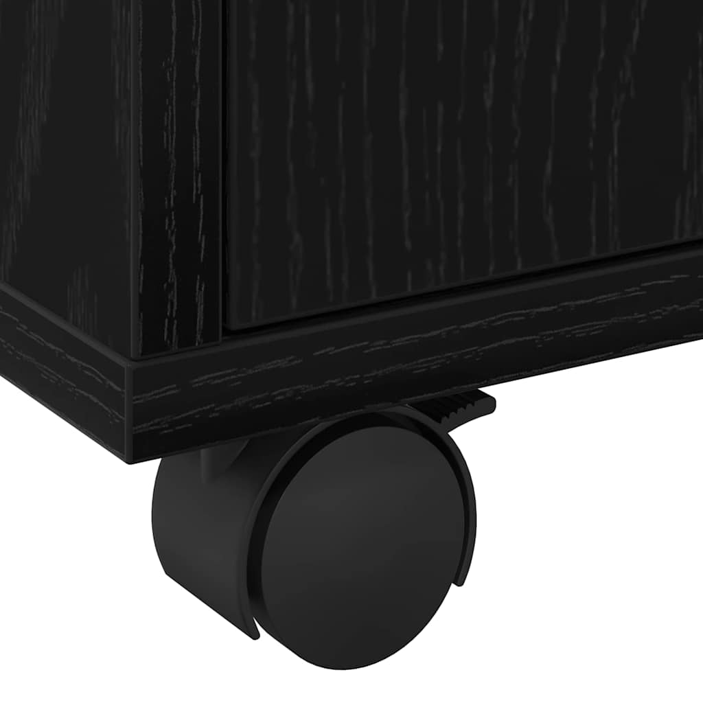 Cabinet cu roți Stejar Negru 55 x 40 x 91 cm Lemn compozit GartenMobel Dekor