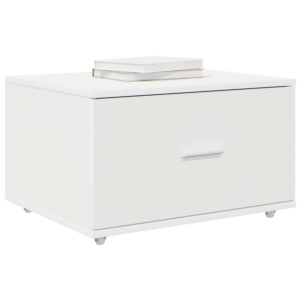 Dulap cu sertare cu roata Alb 55 x 45 x 33.5 cm Lemn compozit GartenMobel Dekor