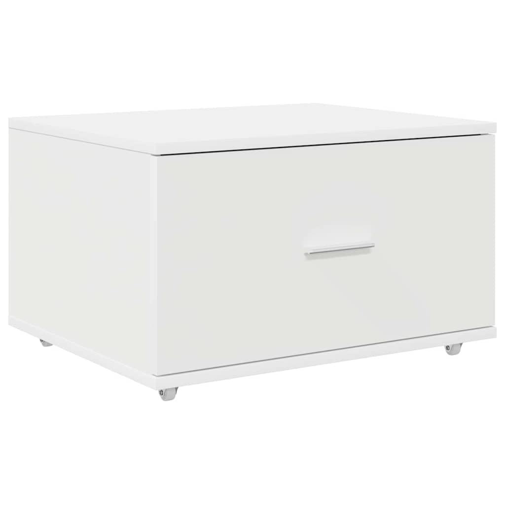 Dulap cu sertare cu roata Alb 55 x 45 x 33.5 cm Lemn compozit GartenMobel Dekor