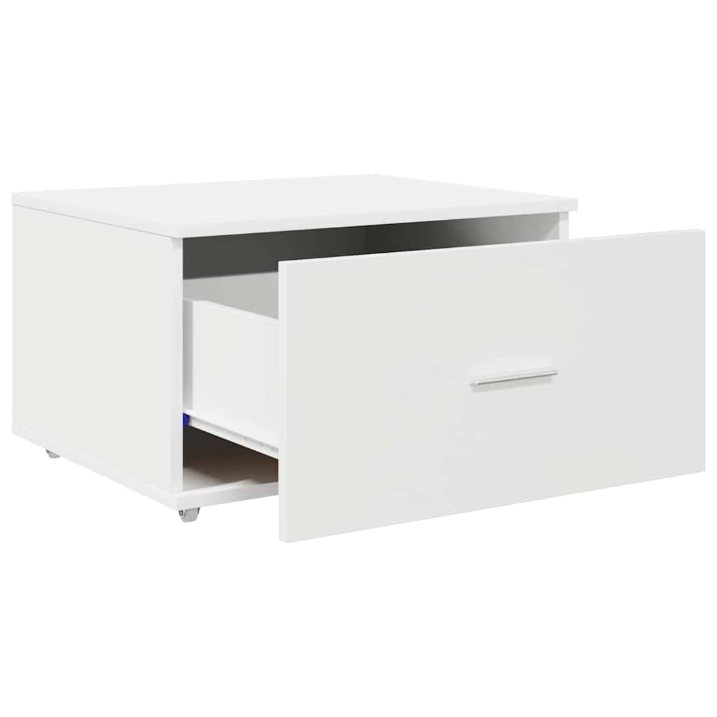 Dulap cu sertare cu roata Alb 55 x 45 x 33.5 cm Lemn compozit GartenMobel Dekor