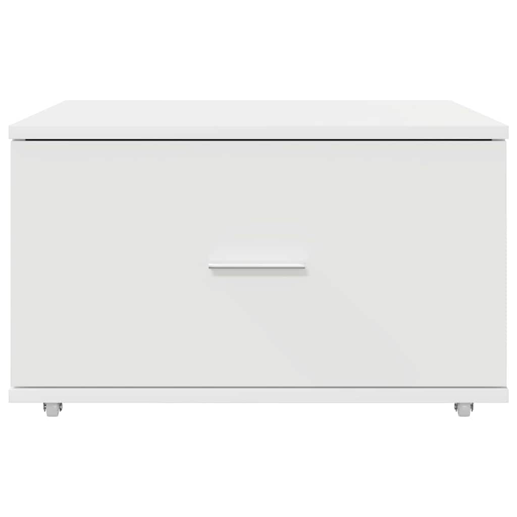 Dulap cu sertare cu roata Alb 55 x 45 x 33.5 cm Lemn compozit GartenMobel Dekor