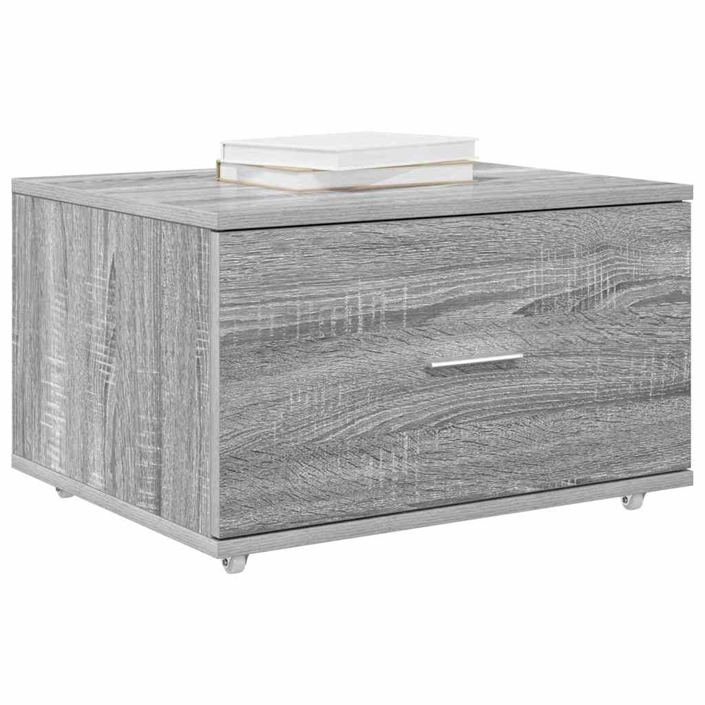 Dulap cu sertare cu roata Gri 55 x 45 x 33.5 cm Lemn compozit GartenMobel Dekor