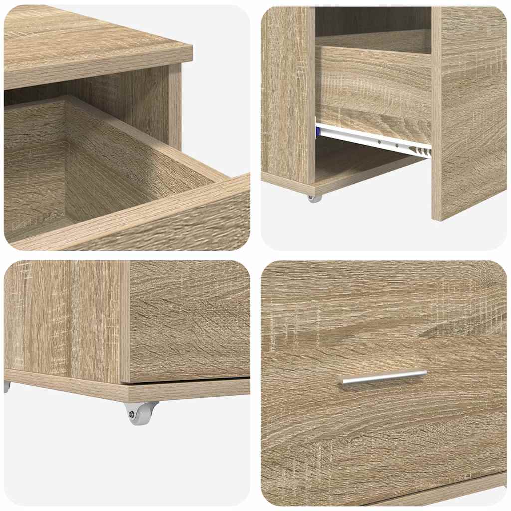 Dulap cu sertare cu roata Maro 55 x 45 x 33.5 cm Lemn compozit GartenMobel Dekor