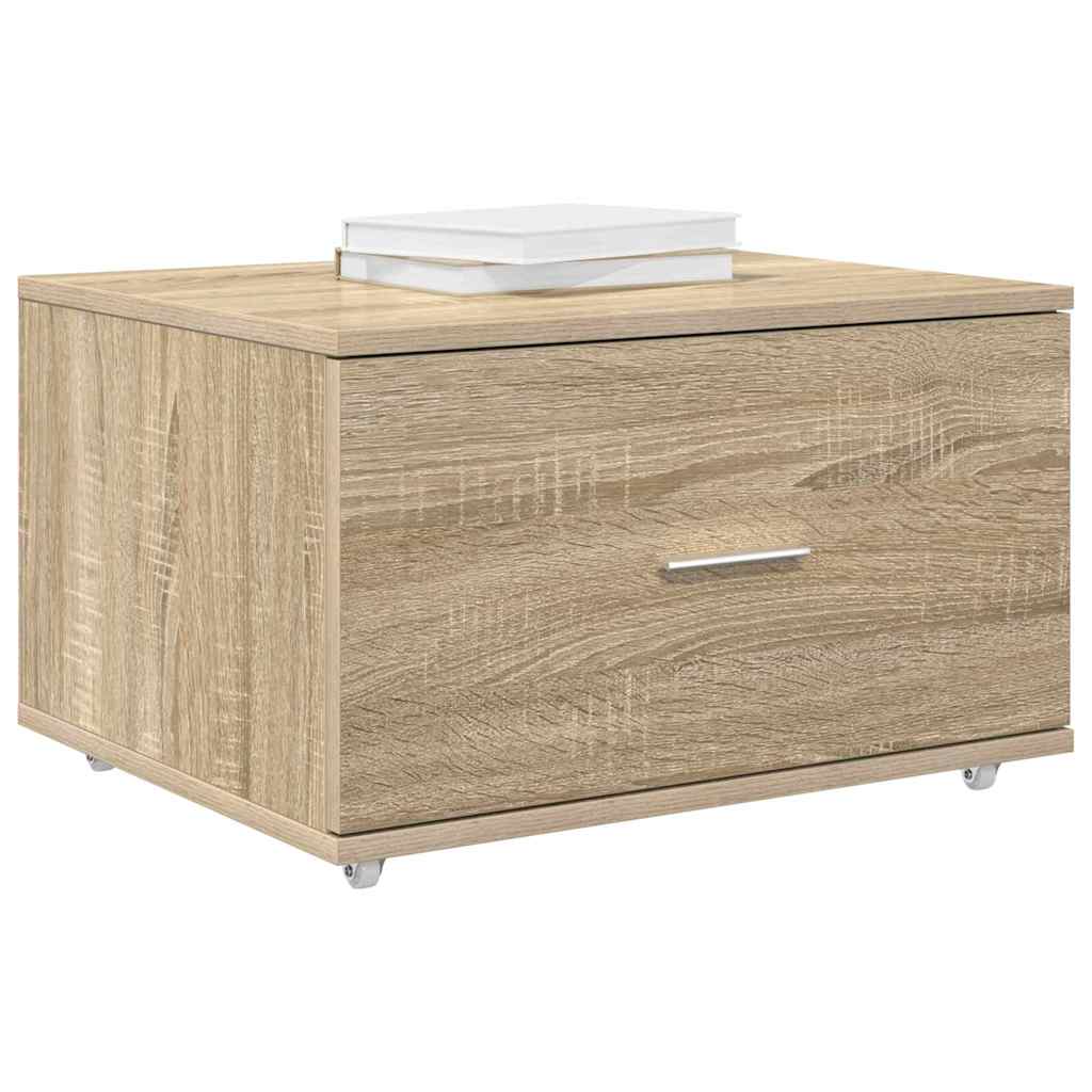 Dulap cu sertare cu roata Maro 55 x 45 x 33.5 cm Lemn compozit GartenMobel Dekor