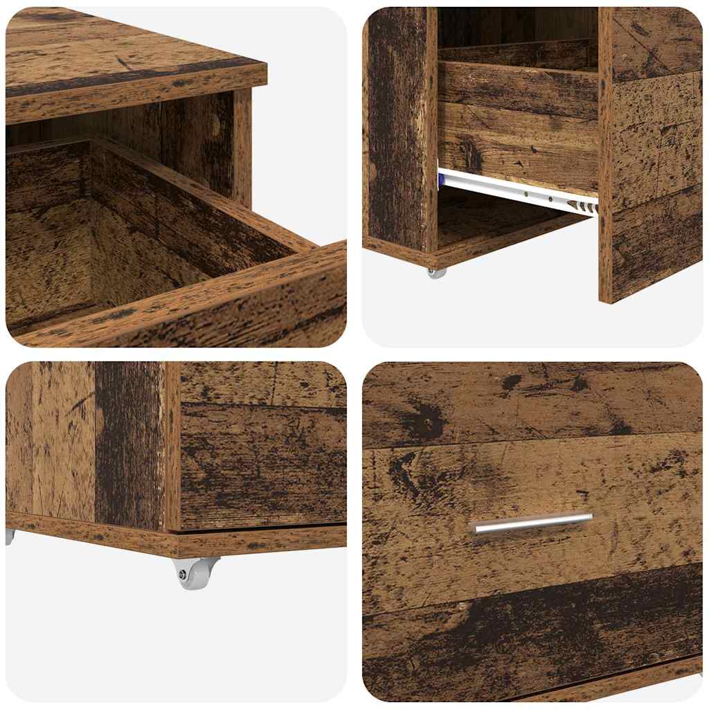 Dulap cu sertare cu roata Maro 55 x 45 x 33.5 cm Lemn compozit GartenMobel Dekor