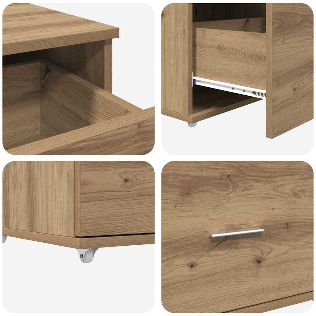 Dulap cu sertare cu roata Maro 55 x 45 x 33.5 cm Lemn compozit GartenMobel Dekor