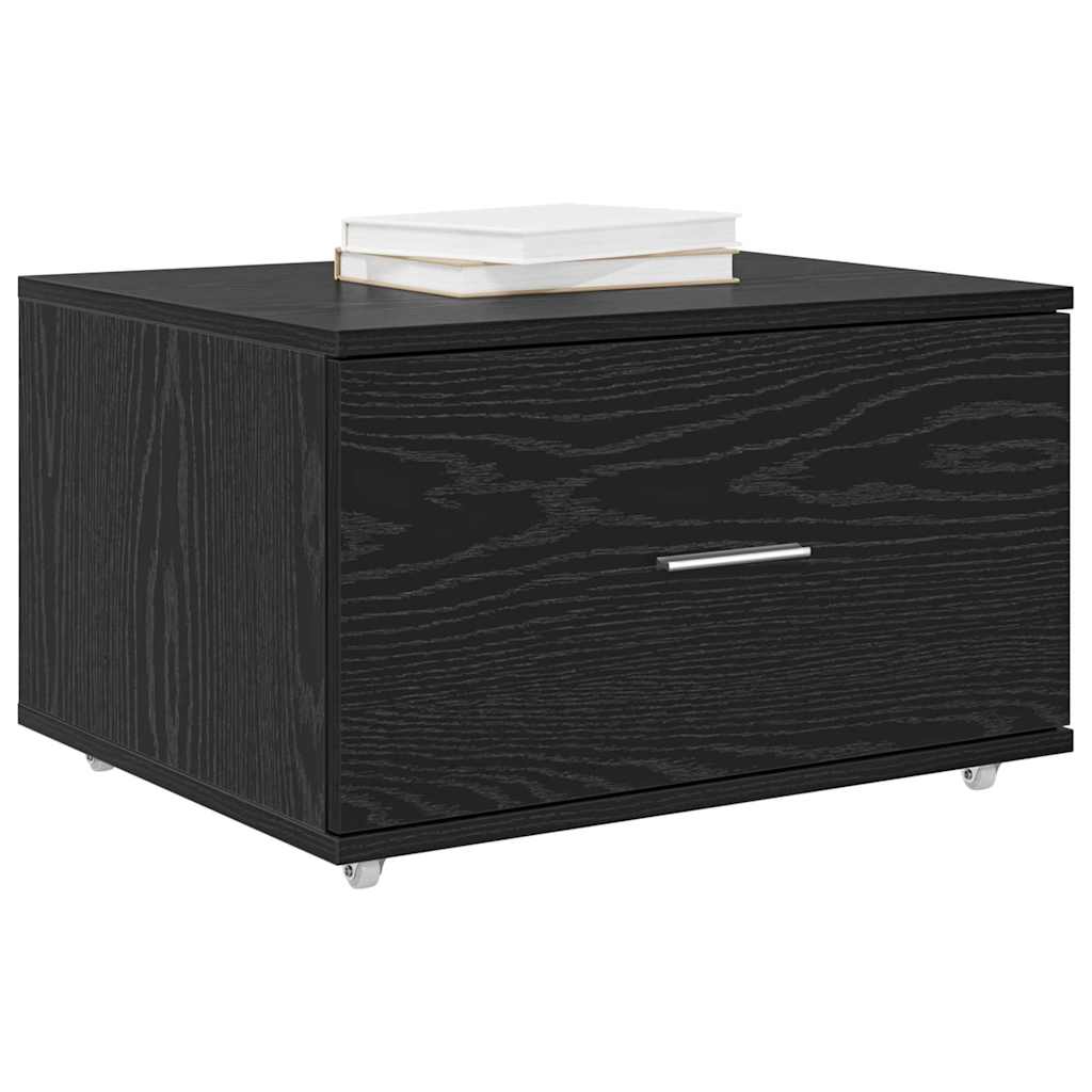 Dulap cu sertare cu roata Negru 55 x 45 x 33.5 cm Lemn compozit GartenMobel Dekor
