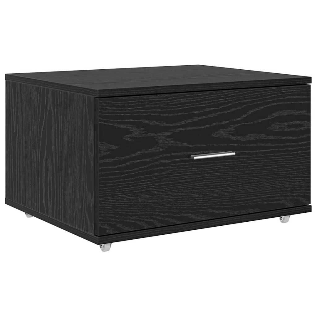 Dulap cu sertare cu roata Negru 55 x 45 x 33.5 cm Lemn compozit GartenMobel Dekor