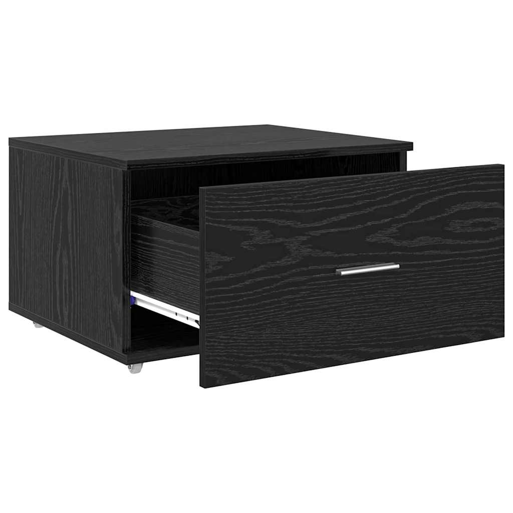 Dulap cu sertare cu roata Negru 55 x 45 x 33.5 cm Lemn compozit GartenMobel Dekor