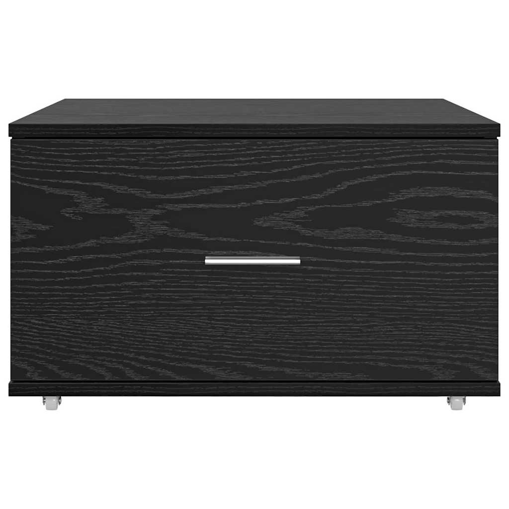Dulap cu sertare cu roata Negru 55 x 45 x 33.5 cm Lemn compozit GartenMobel Dekor