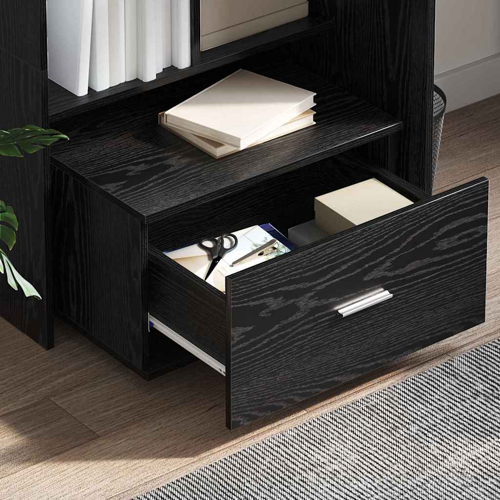 Dulap cu sertare cu roata Negru 55 x 45 x 33.5 cm Lemn compozit GartenMobel Dekor