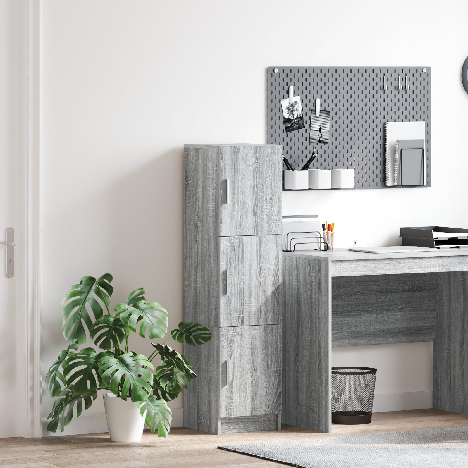 Highboard sonoma gri 31.5 x 32 x 124 cm Lemn compozit GartenMobel Dekor