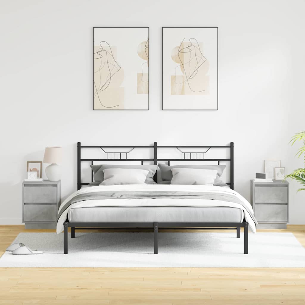 Dulap de noapte 2 pcs Gri beton 39 x 34.5 x 50 cm Lemn compozit GartenMobel Dekor