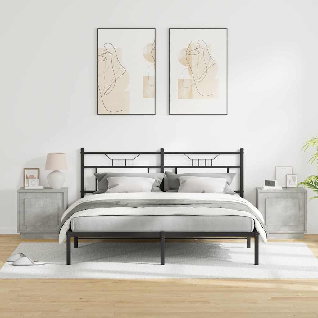 Dulap de noapte 2 pcs Gri beton 44 x 34.5 x 45 cm Lemn compozit GartenMobel Dekor