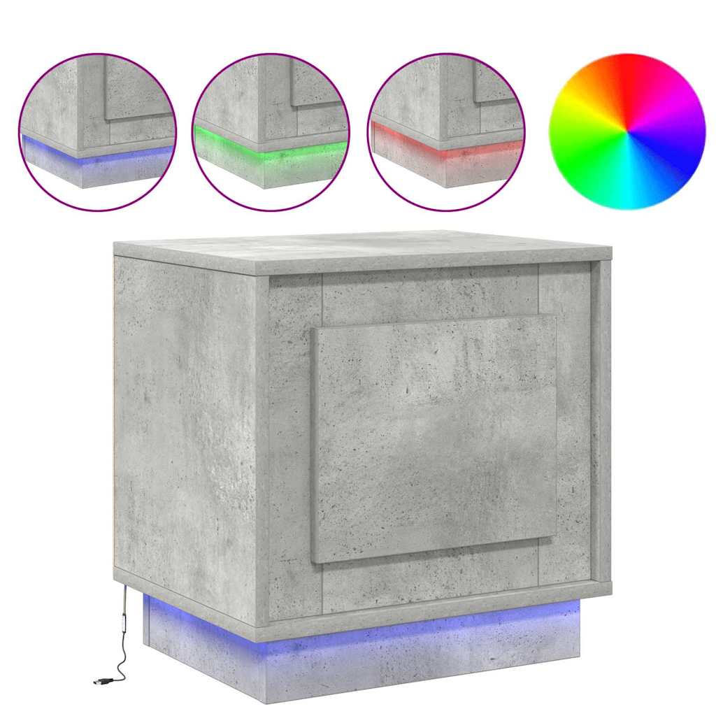 Dulap de noapte 2 pcs Gri beton 44 x 34.5 x 45 cm Lemn compozit GartenMobel Dekor