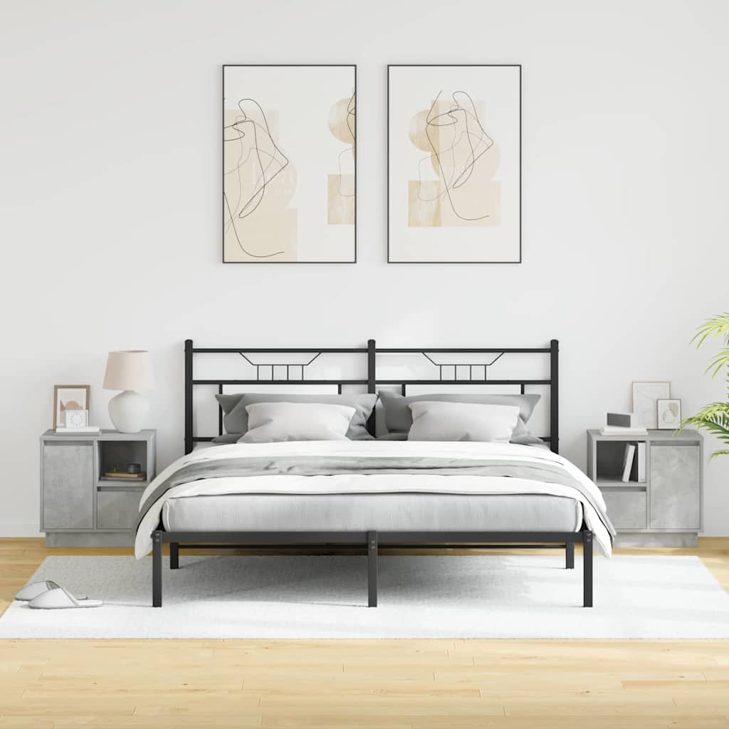 Dulap de noapte 2 pcs Gri beton 50 x 34.5 x 50 cm Lemn compozit GartenMobel Dekor