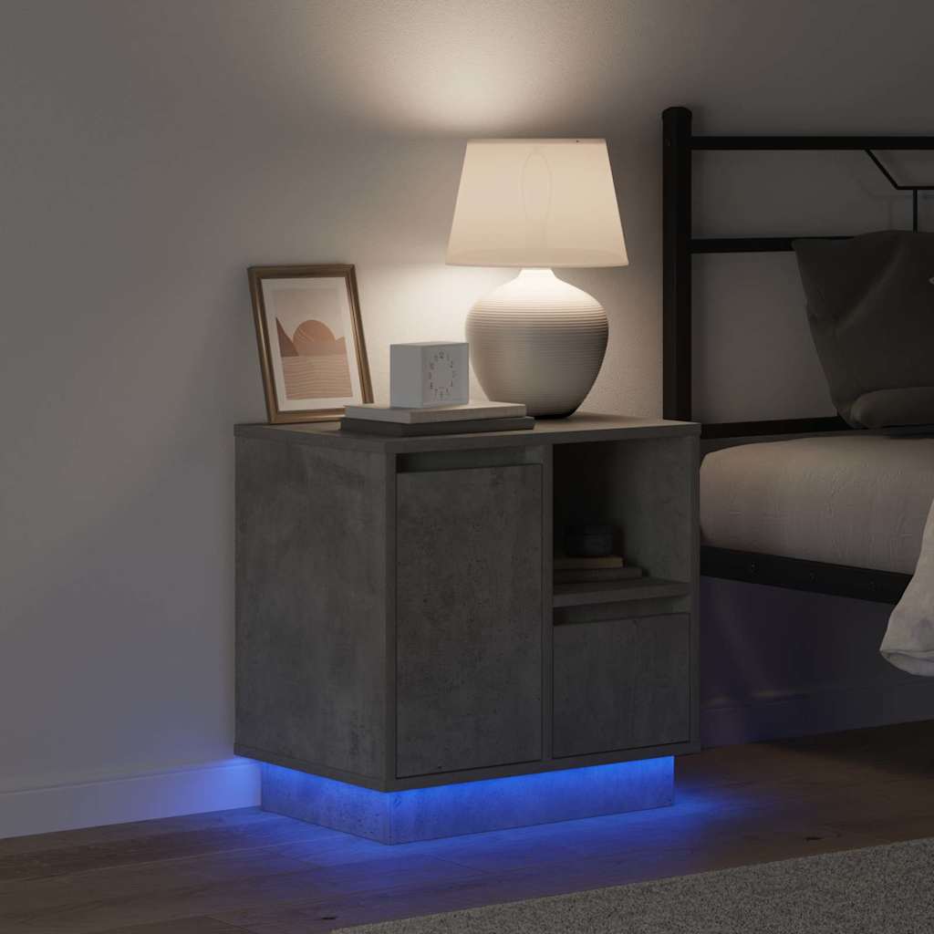 Dulap de noapte 2 pcs Gri beton 50 x 34.5 x 50 cm Lemn compozit GartenMobel Dekor