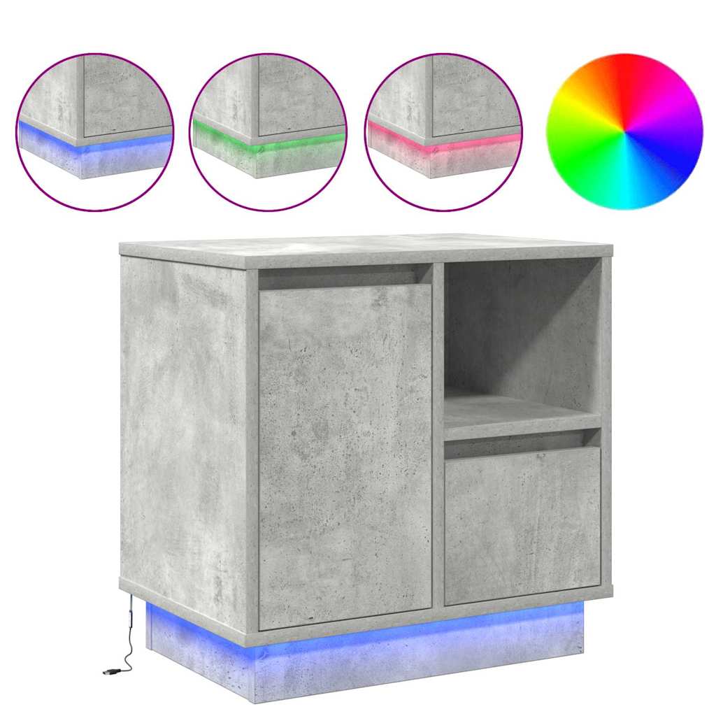 Dulap de noapte 2 pcs Gri beton 50 x 34.5 x 50 cm Lemn compozit GartenMobel Dekor