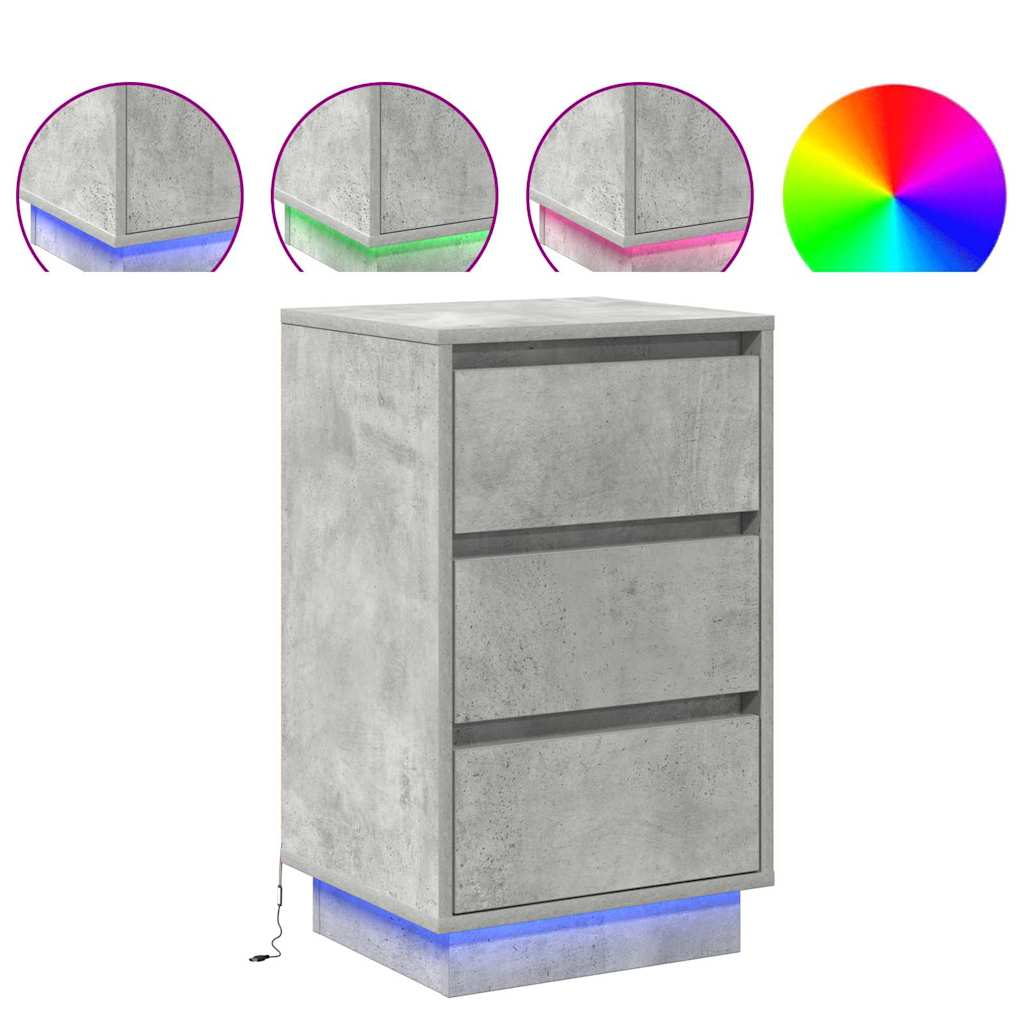 Dulap de noapte Gri din beton 39 x 34.5 x 65 cm Lemn compozit GartenMobel Dekor