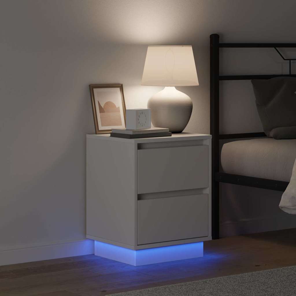 Dulap de noapte cu 2 pcs Alb 39 x 34.5 x 50 cm Lemn compozit GartenMobel Dekor