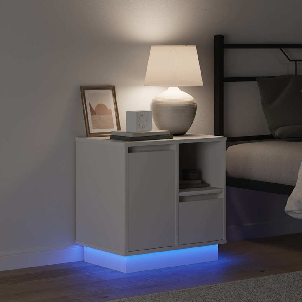 Dulap de noapte cu 2 pcs Alb 50 x 34.5 x 50 cm Lemn compozit GartenMobel Dekor