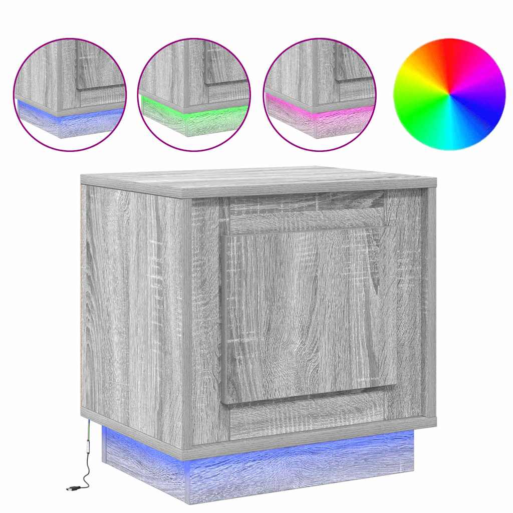 Dulap de noapte cu 2 pcs Gri 44 x 34.5 x 45 cm Lemn compozit GartenMobel Dekor