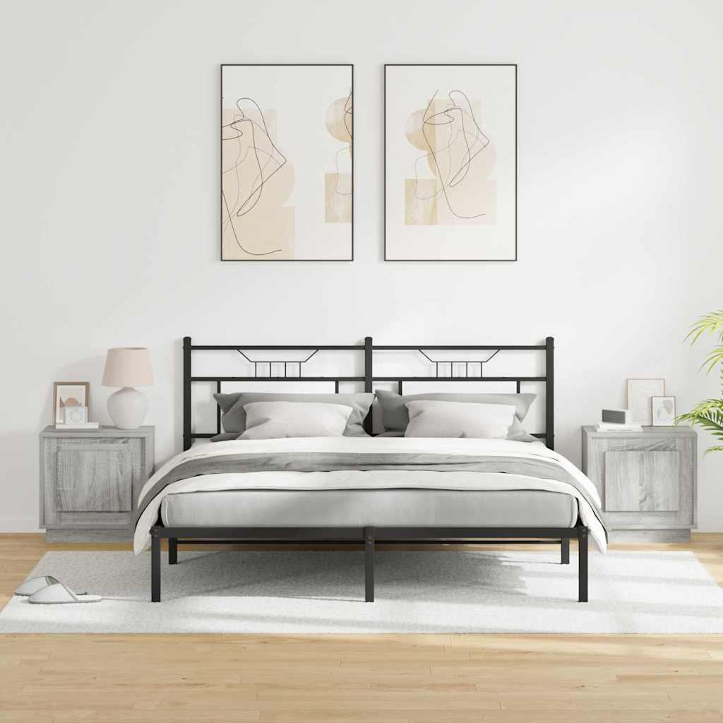 Dulap de noapte cu 2 pcs Gri 44 x 34.5 x 45 cm Lemn compozit GartenMobel Dekor