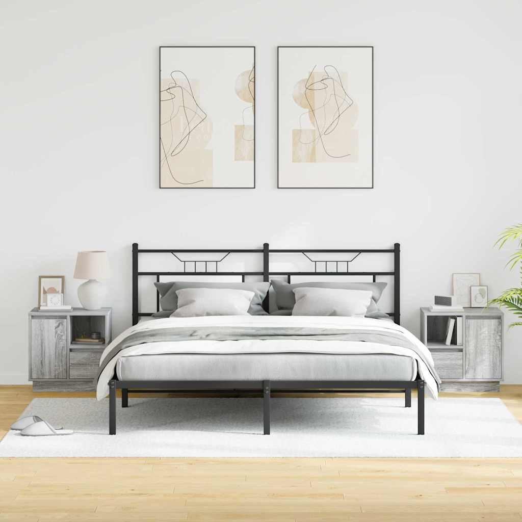 Dulap de noapte cu 2 pcs Gri 50 x 34.5 x 50 cm Lemn compozit GartenMobel Dekor