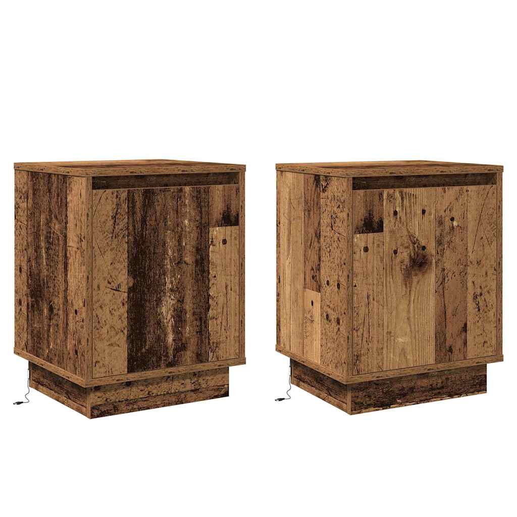 Dulap de noapte cu 2 pcs Lemn vechi 39 x 34.5 x 50 cm GartenMobel Dekor
