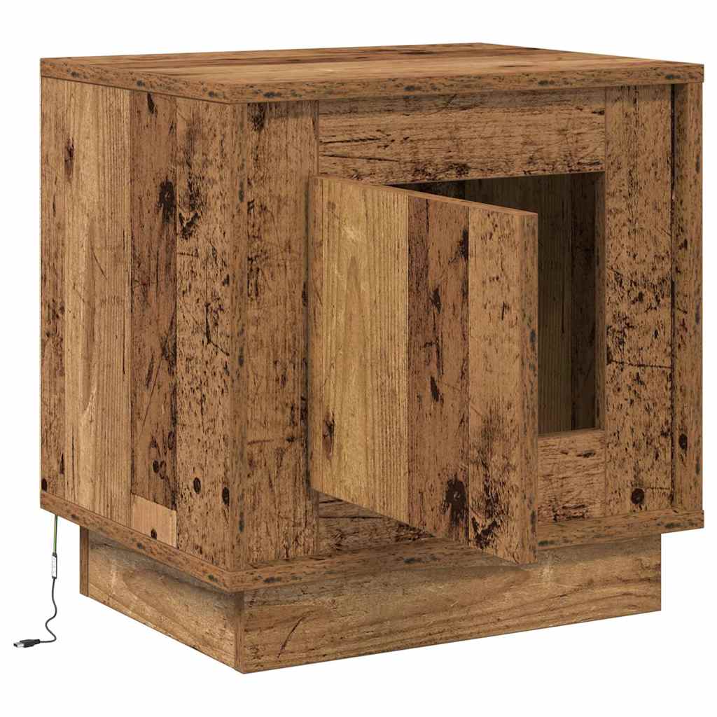 Dulap de noapte cu 2 pcs Lemn vechi 44 x 34.5 x 45 cm GartenMobel Dekor