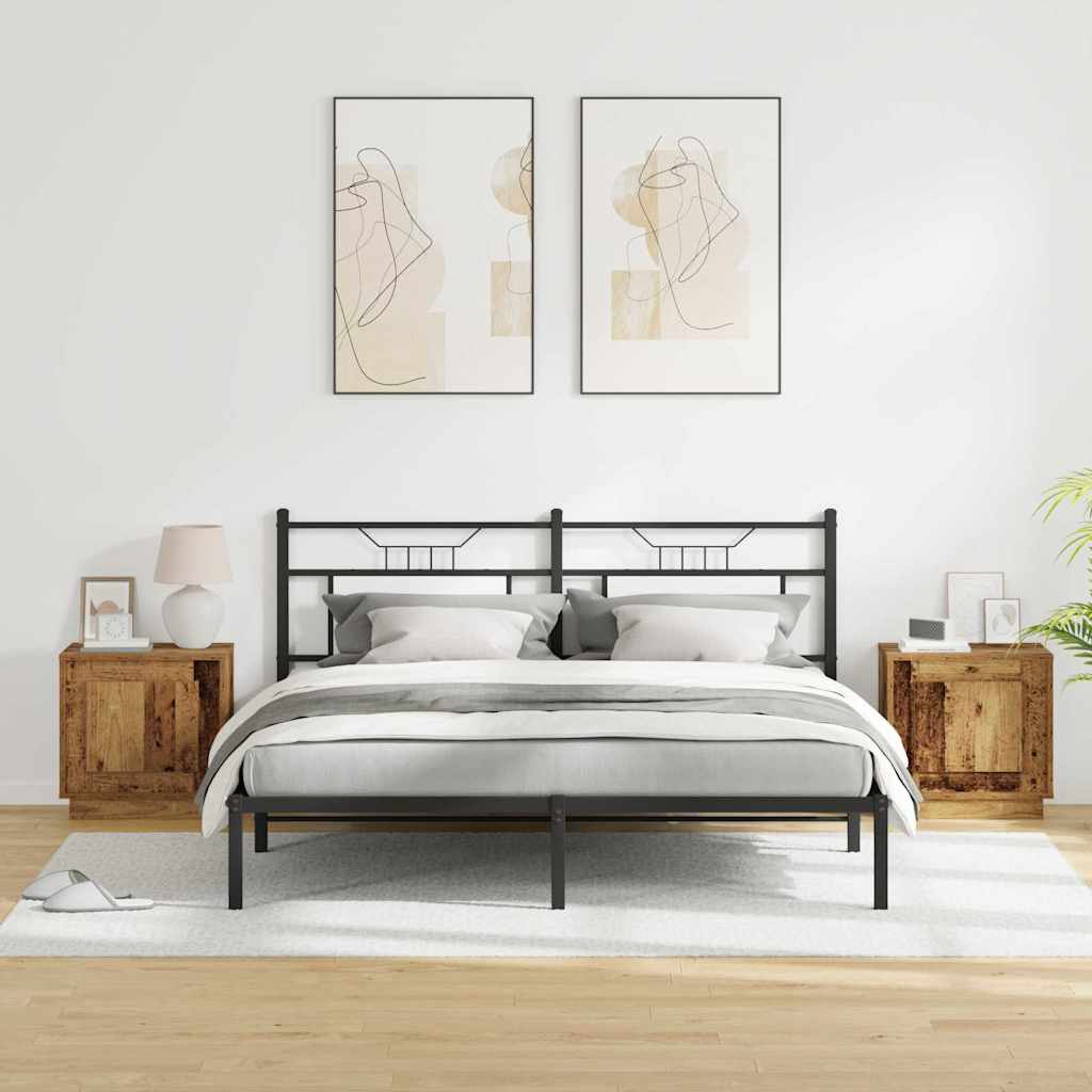 Dulap de noapte cu 2 pcs Lemn vechi 44 x 34.5 x 45 cm GartenMobel Dekor