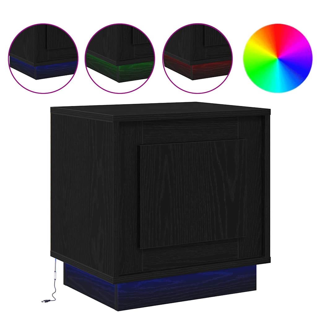 Dulap de noapte cu 2 pcs Negru 44 x 34.5 x 45 cm Lemn compozit GartenMobel Dekor