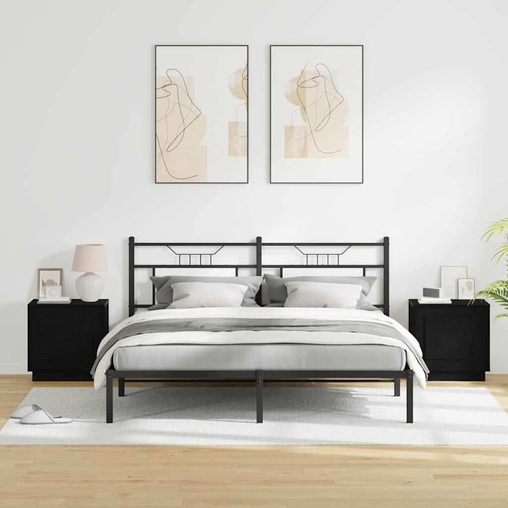 Dulap de noapte cu 2 pcs Negru 44 x 34.5 x 45 cm Lemn compozit GartenMobel Dekor