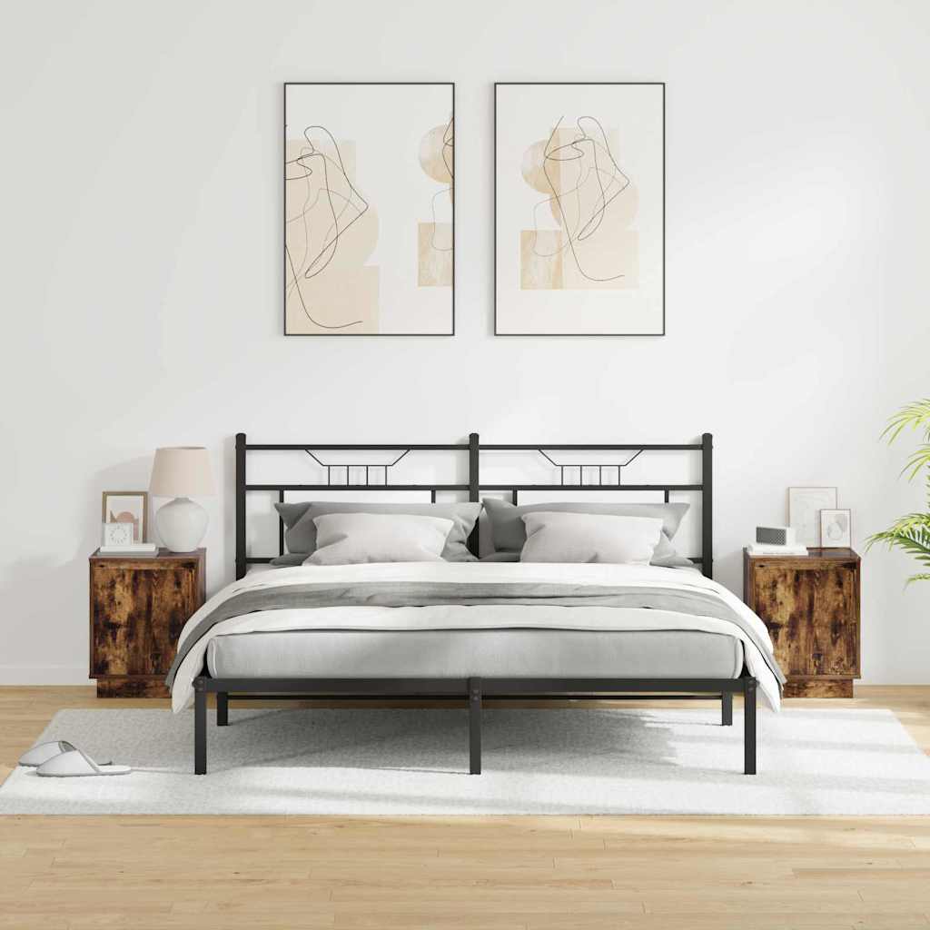 Dulap de noapte cu 2 pcs Stejar fumuriu 39 x 34.5 x 50 cm GartenMobel Dekor