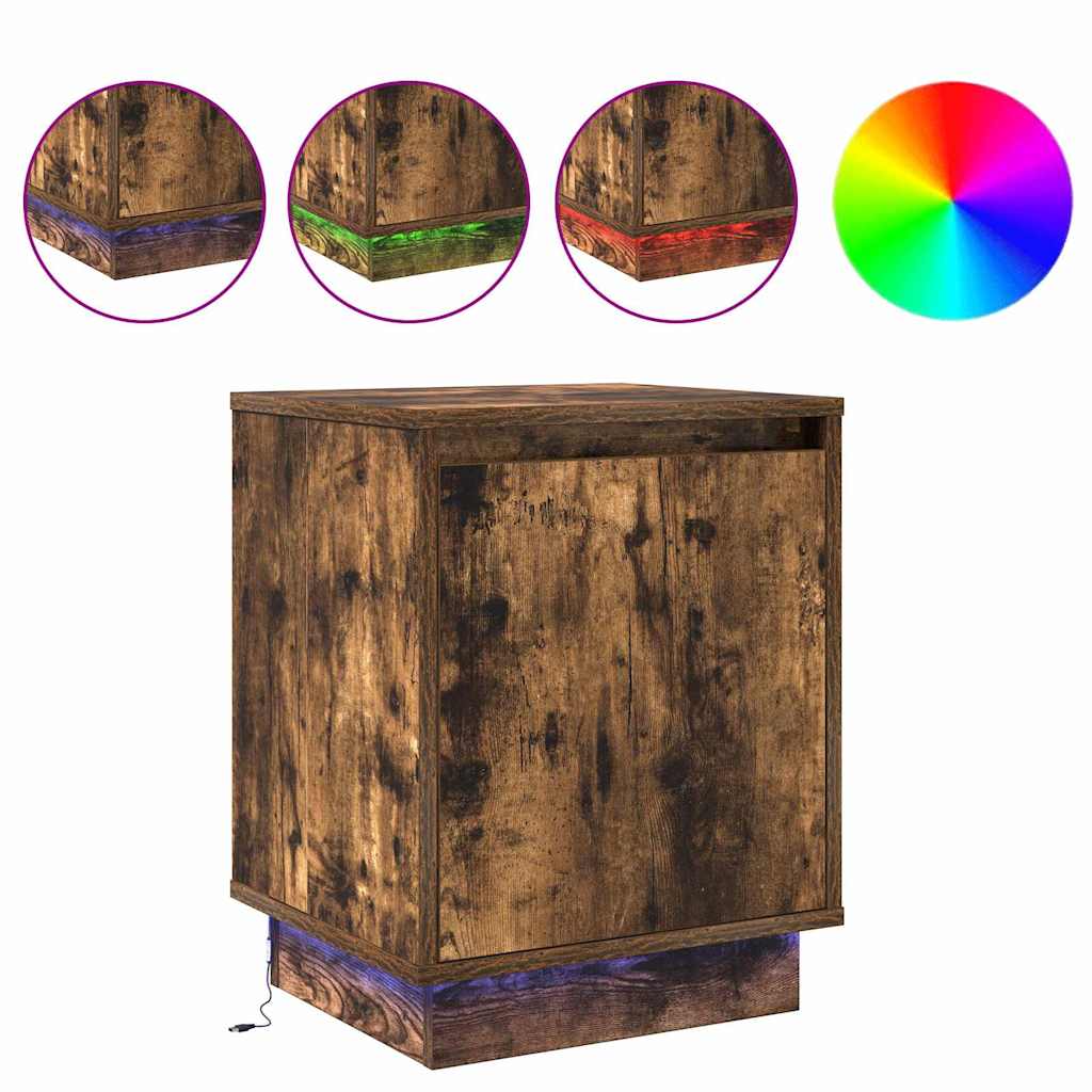 Dulap de noapte cu 2 pcs Stejar fumuriu 39 x 34.5 x 50 cm GartenMobel Dekor